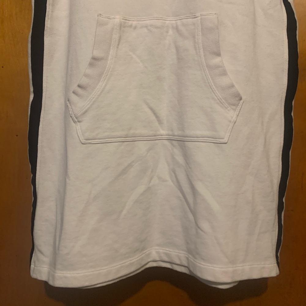 DKNY Size S White/Black Striped Hoodie Dress - Picture 4 of 5